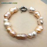Baroque Pearl Bracelet Bangle Mixed Peach Purple Freshwater Pearls