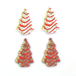 Set of 10 Christmas Tree Acrylic Findings for Women - 35mm