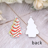 Set of 10 Christmas Tree Acrylic Findings for Women - 35mm