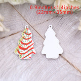 Set of 10 Christmas Tree Acrylic Findings for Women - 35mm