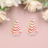 Set of 10 Christmas Tree Acrylic Findings for Women - 35mm