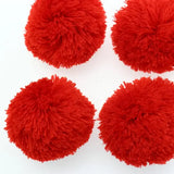 40pcs Thin Yarn Pom Pom Red 4-6cm or Custom Size