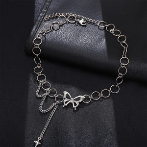 Metal Butterfly Necklace Women Minimalist Style Chain Jewelry