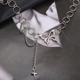 Metal Butterfly Necklace Women Minimalist Style Chain Jewelry