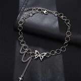 Metal Butterfly Necklace Women Minimalist Style Chain Jewelry