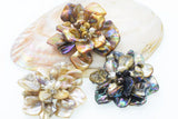 Shell & Freshwater Pearl Flower 60mm Brooch Nature Beads Nature