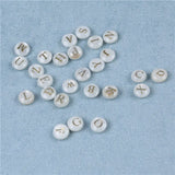 Drilled Shell Pearl Beads Mother of Pearl Round Alphabet Pendant