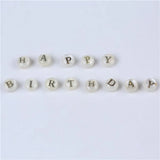 Drilled Shell Pearl Beads Mother of Pearl Round Alphabet Pendant