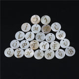 Drilled Shell Pearl Beads Mother of Pearl Round Alphabet Pendant