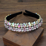 Pink AB Crystal Hairband Rhinestone Headband for Girls Women