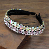Pink AB Crystal Hairband Rhinestone Headband for Girls Women