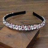 Pink AB Crystal Hairband Rhinestone Headband for Girls Women