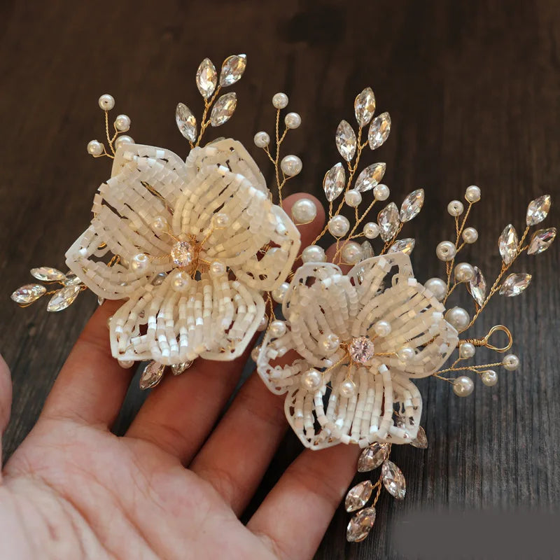 Pearl Beads Flower Hair Ornaments Barrettes