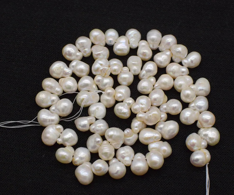 Side Hole Freshwater Pearl Unique Shape Beads 10-12*8-10mm 15inch