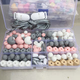 Silicone Beads Set Baby DIY Crafts Safe and Natural Teether Necklace Pendant