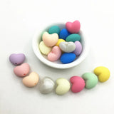 Silicone Heart Candy Beads Baby Teether Necklace Pendant DIY Nursing Bracelet