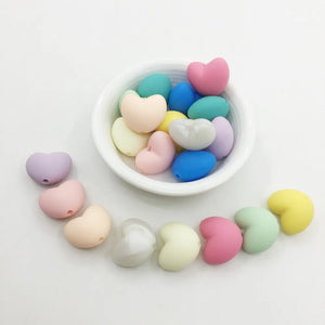 Silicone Heart Candy Beads Baby Teether Necklace Pendant DIY Nursing Bracelet