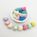 Silicone Heart Candy Beads Baby Teether Necklace Pendant DIY Nursing Bracelet