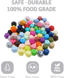 100PC Mini Hexagon Silicone Beads Baby Teether DIY Jewelry