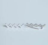 925 Sterling Silver Ear Cuff Earrings Women Bijoux Long Wire Stud Jewelry