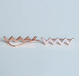 925 Sterling Silver Ear Cuff Earrings Women Bijoux Long Wire Stud Jewelry