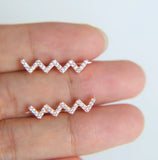 925 Sterling Silver Ear Cuff Earrings Women Bijoux Long Wire Stud Jewelry