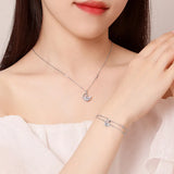 Double-Layer Sterling Silver 925 Bracelet for Women