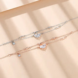 Double-Layer Sterling Silver 925 Bracelet for Women