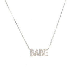 925 Silver Crystal Letter Necklace for Women/Girls - BABY Pendant