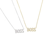 925 Silver Crystal Letter Necklace for Women/Girls - BABY Pendant