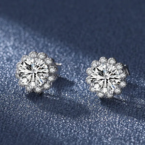 Sterling Silver 925 Women Moissanite Earrings Original