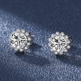 Sterling Silver 925 Women Moissanite Earrings Original