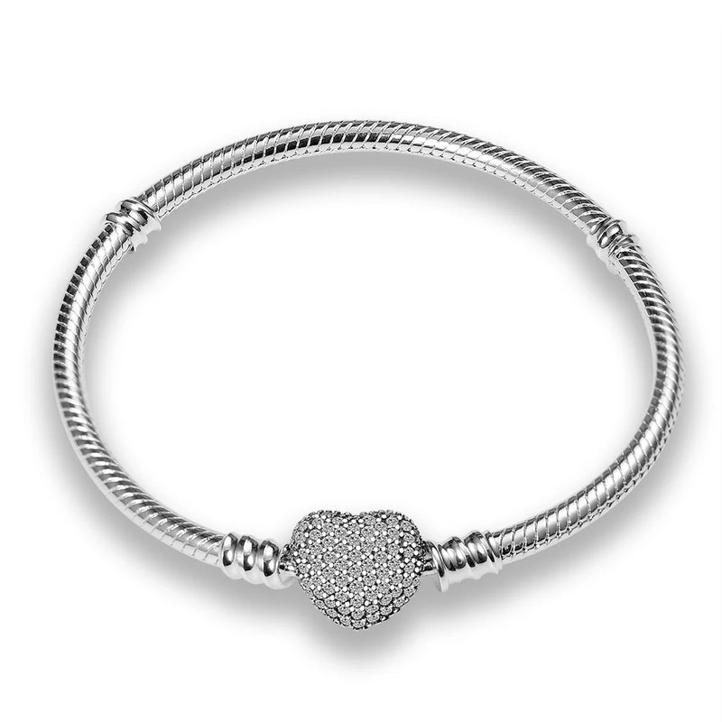 Silver Bracelet for Beads Charms Bangle DIY Jewelry Making