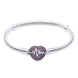 Silver Bracelet for Beads Charms Bangle DIY Jewelry Making