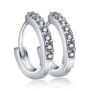 Crystal Small Flower Hoop Earrings for Women Birthday Jewelry