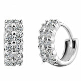 Crystal Small Flower Hoop Earrings for Women Birthday Jewelry