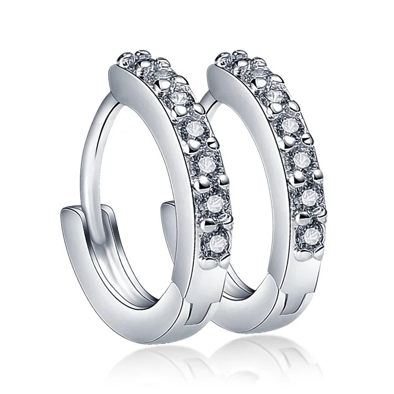 Crystal Small Flower Hoop Earrings for Women Birthday Jewelry