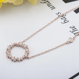 Sterling Silver Circle Necklace with Micro Zircon Pendant