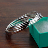 925 Sterling Silver Bracelet Bangle For Women - 1/3/7/10/13 Circles