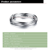 925 Sterling Silver Bracelet Bangle For Women - 1/3/7/10/13 Circles