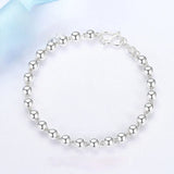 Smooth Face Buddha Bead Bracelet National Pure Silver Bracelet