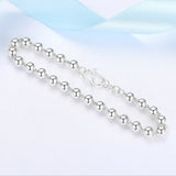 Smooth Face Buddha Bead Bracelet National Pure Silver Bracelet