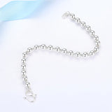 Smooth Face Buddha Bead Bracelet National Pure Silver Bracelet