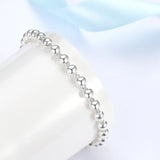 Smooth Face Buddha Bead Bracelet National Pure Silver Bracelet