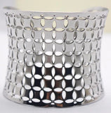Silver Stainless Steel Carved Bangle Open Bracelet Exaggerated Jewelry Women