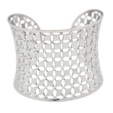 Silver Stainless Steel Carved Bangle Open Bracelet Exaggerated Jewelry Women