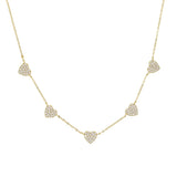 925 Silver CZ Love Heart Choker Necklaces Gothic Style Jewelry