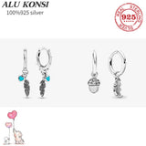Silver Drop Earring with Teardrop Dangle