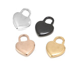 Stainless Steel Lock Charms Pendant Jewelry Making Findings