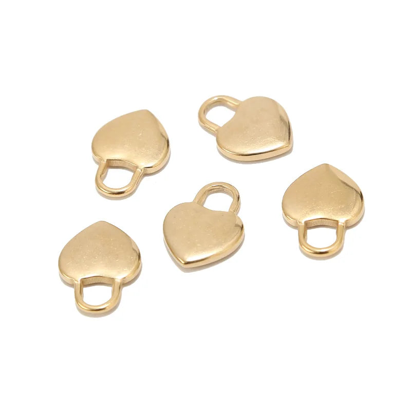 Stainless Steel Lock Charms Pendant Jewelry Making Findings